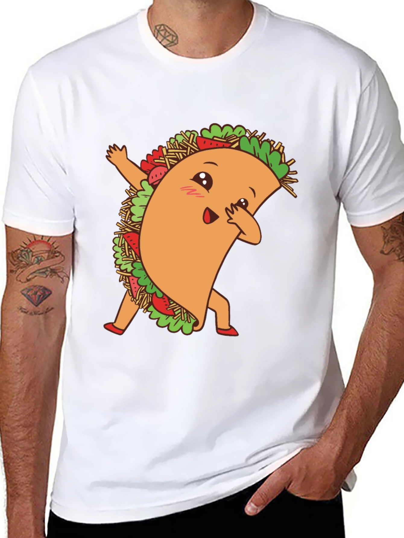 Dabbing Taco Graphic T-Shirt - Fun Foodie Tee