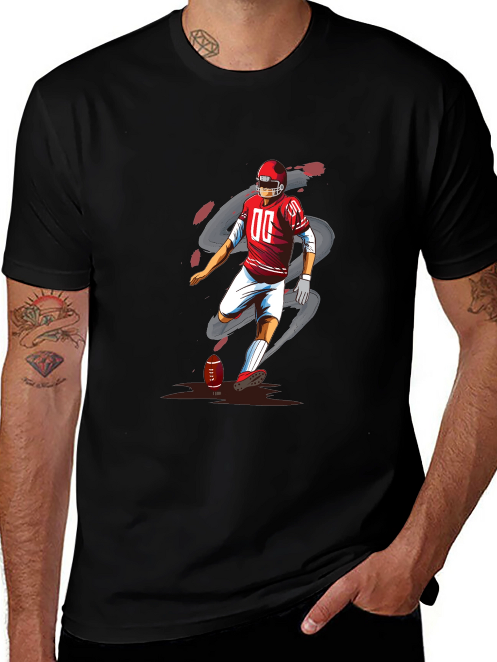 Football Player Graphic T-Shirt