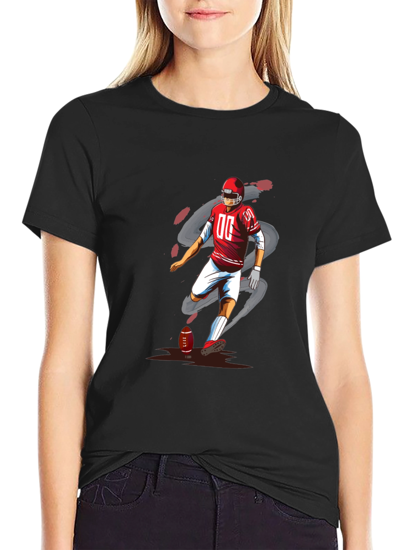 Football Player Graphic T-Shirt