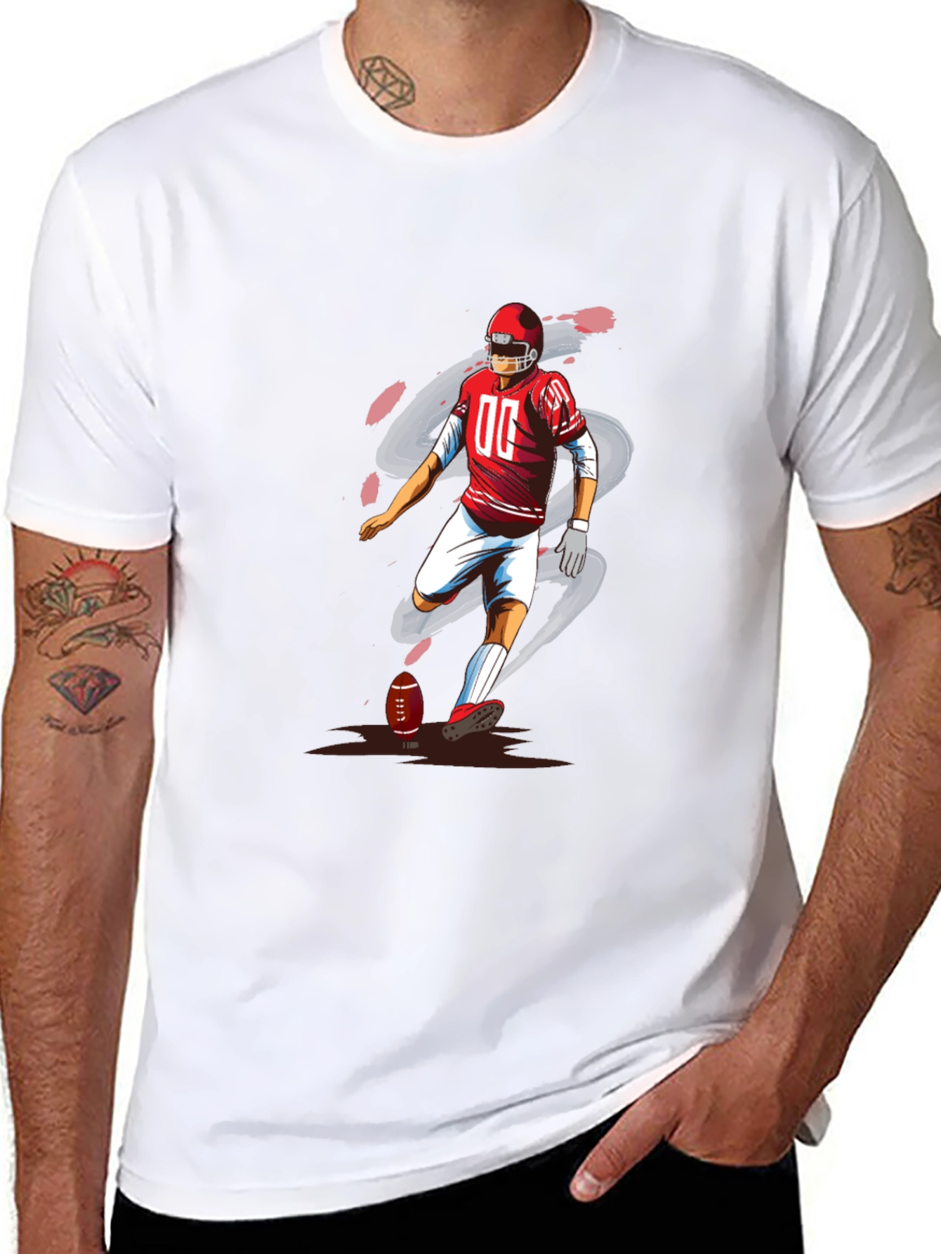 Football Player Graphic T-Shirt