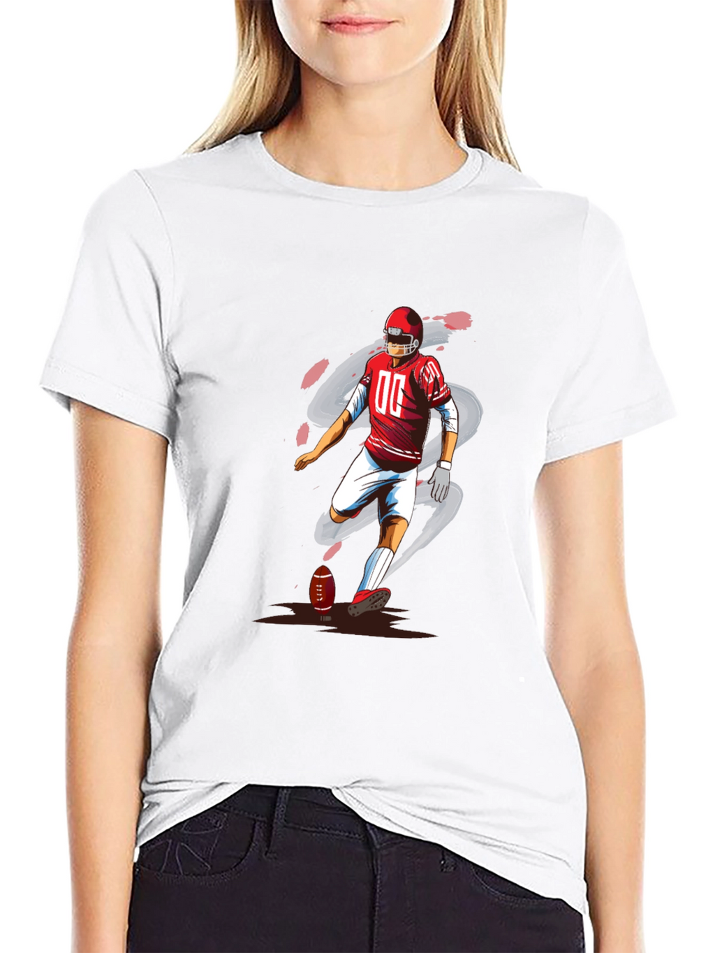 Football Player Graphic T-Shirt