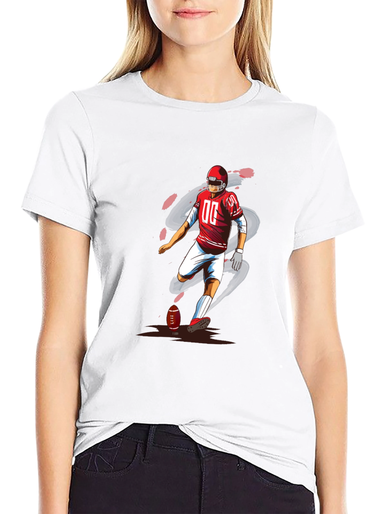 Football Player Graphic T-Shirt