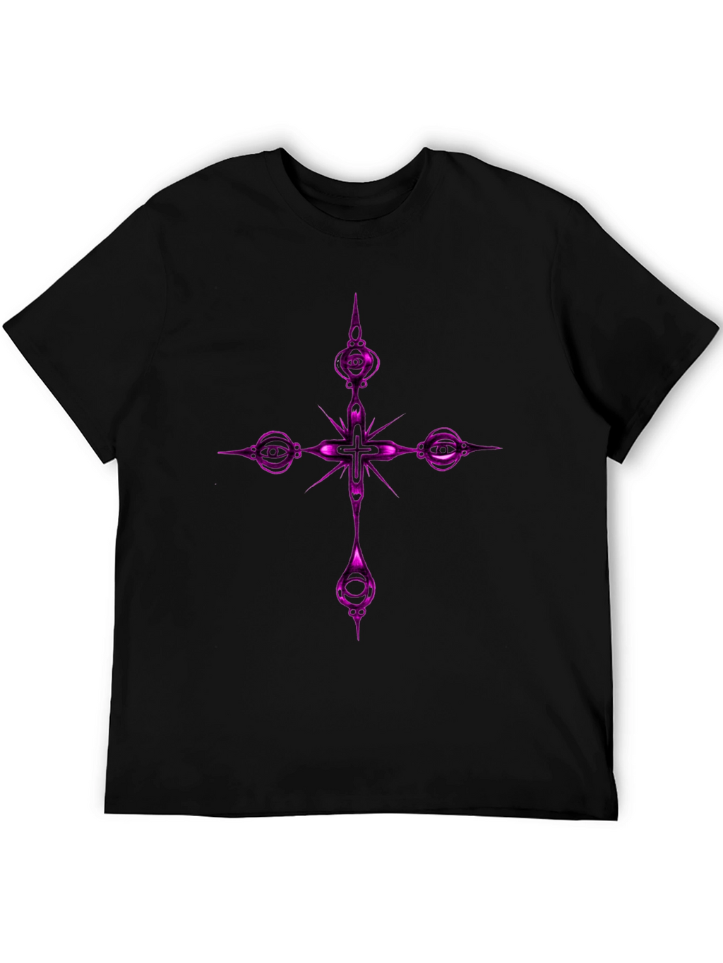 Gothic Cross Graphic Tee - Black