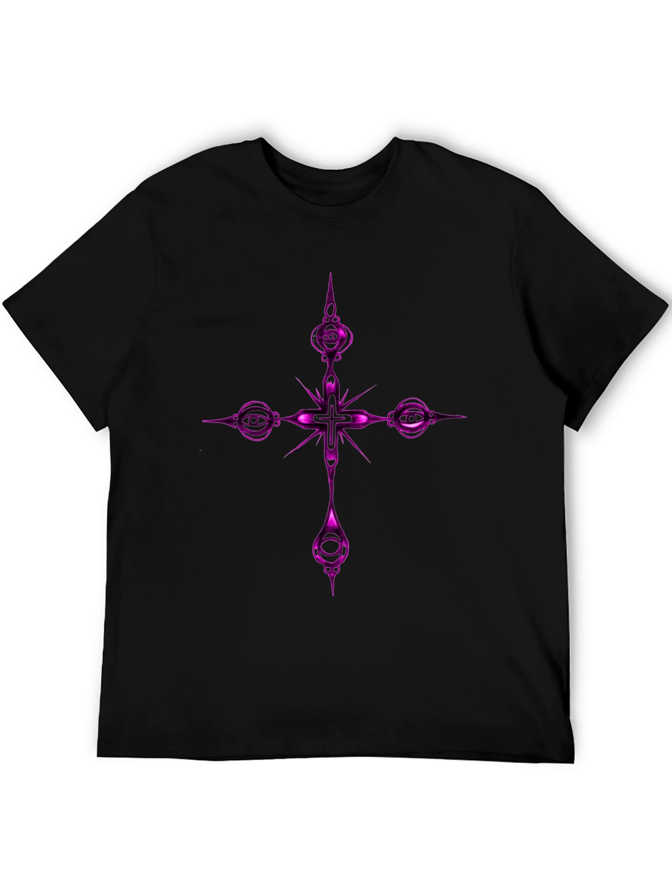 Gothic Cross Graphic Tee - Black
