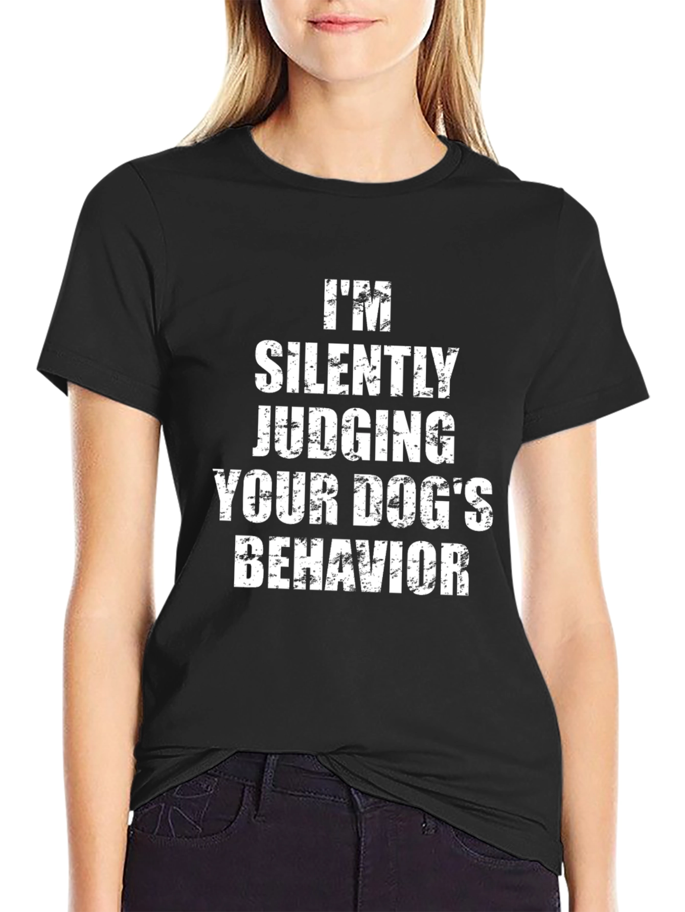 Dog Lover Novelty Tee: Silently Judging Your Dogs Behavior