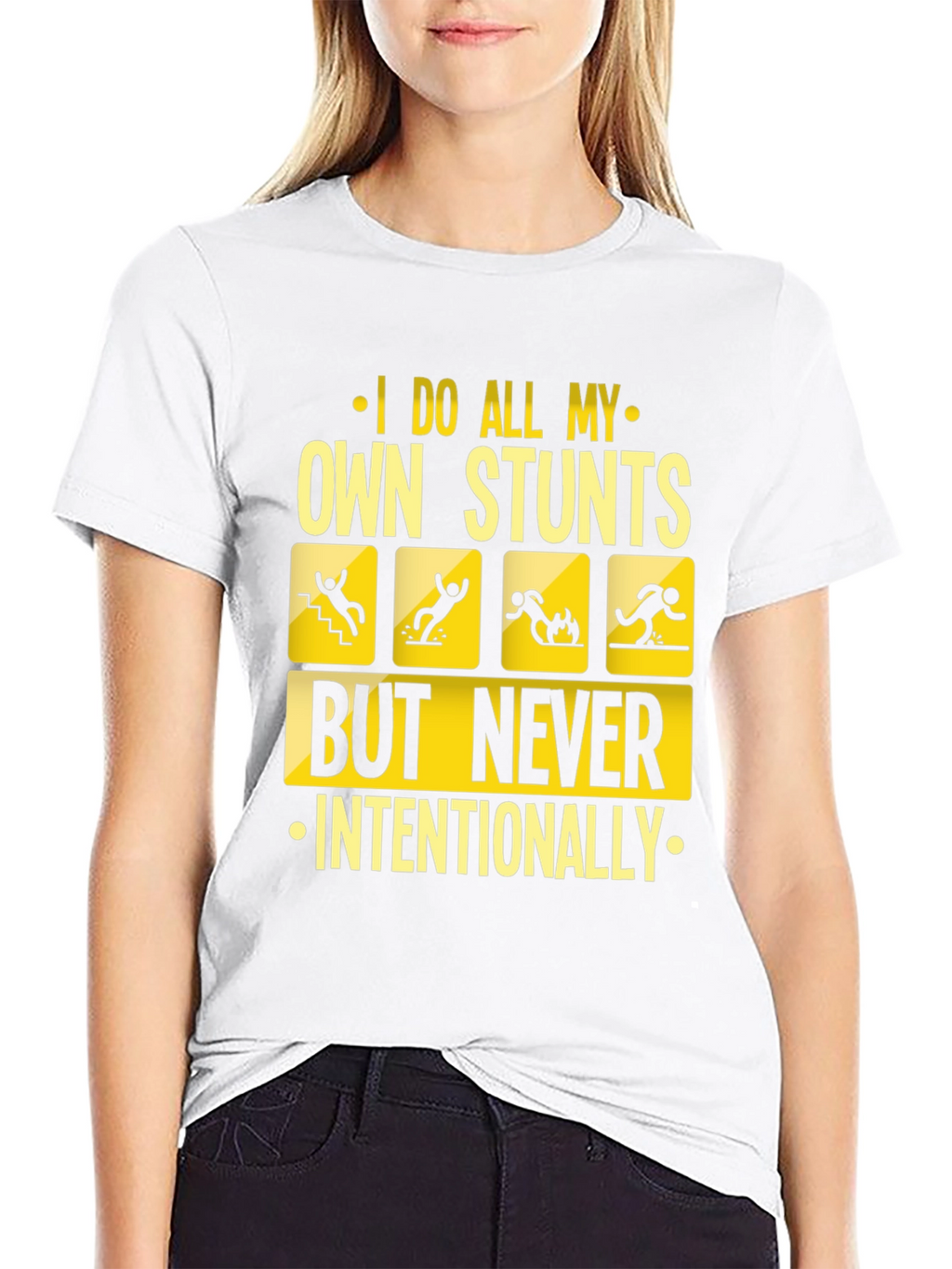 I Do All My Own Stunts Funny Graphic Tee