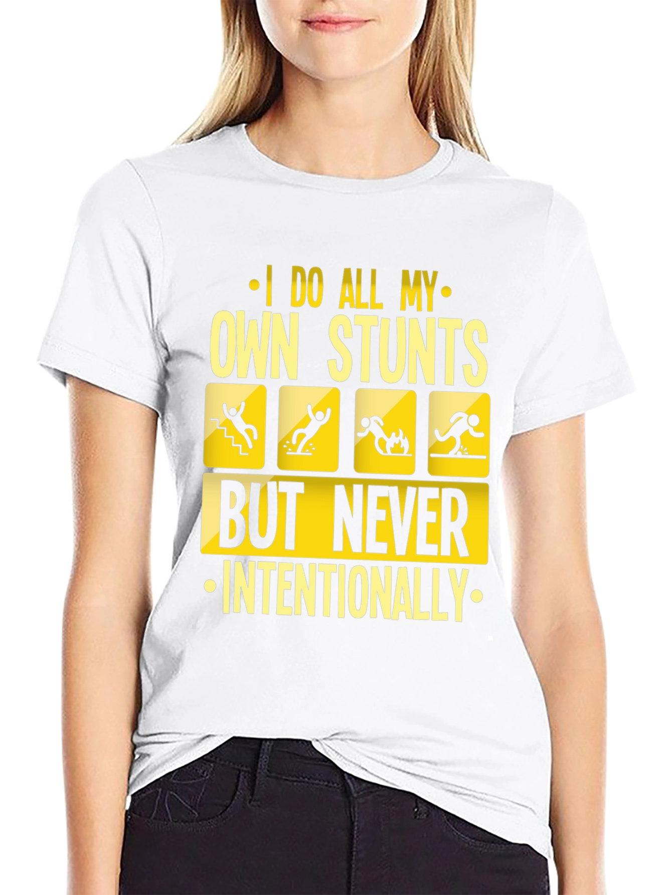 I Do All My Own Stunts Funny Graphic Tee