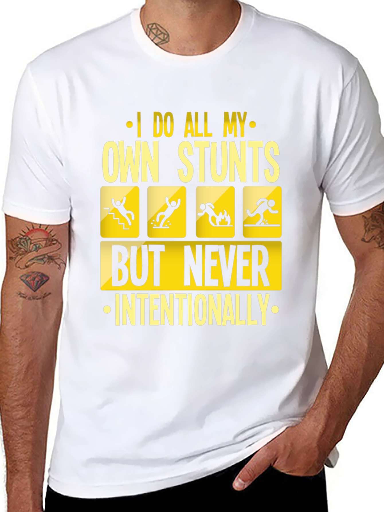 I Do All My Own Stunts Funny Graphic Tee