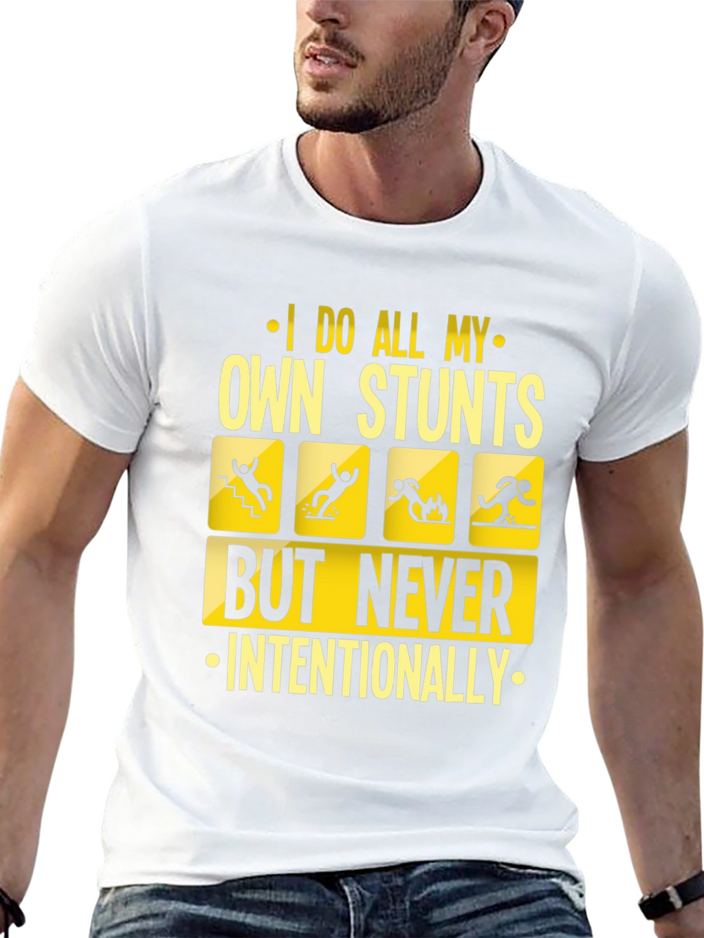 I Do All My Own Stunts Funny Graphic Tee