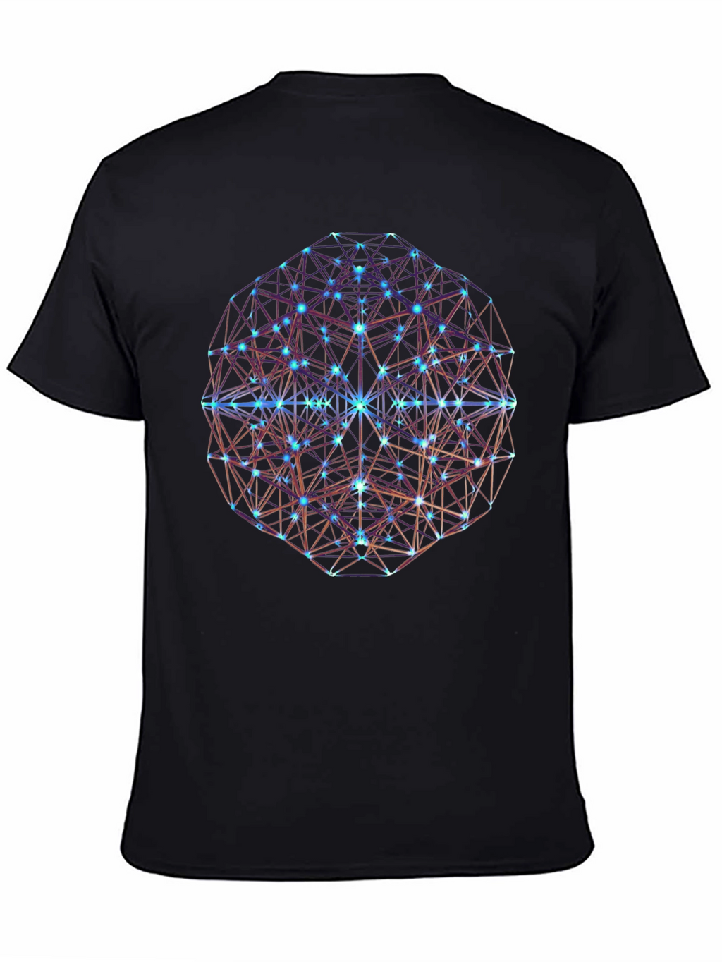 Geometric Sphere Graphic Print Black T-Shirt