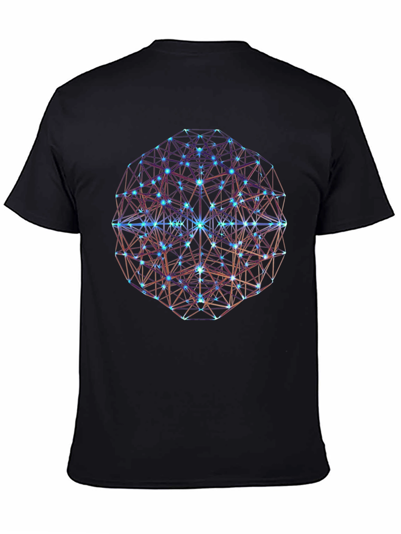 Geometric Sphere Graphic Print Black T-Shirt