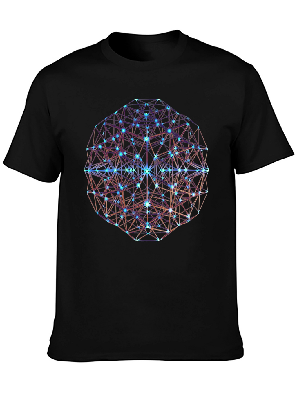 Geometric Sphere Graphic Print Black T-Shirt