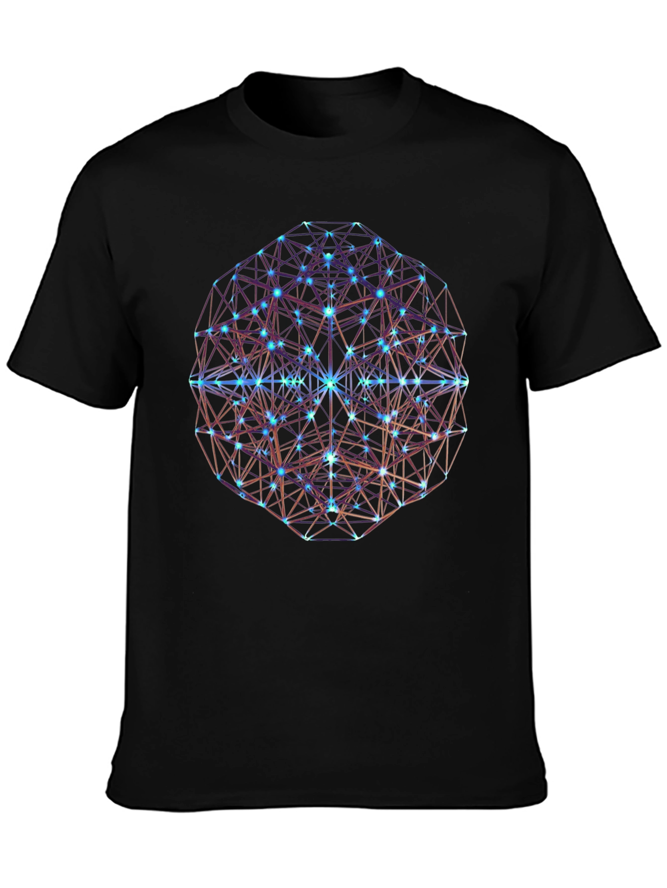 Geometric Sphere Graphic Print Black T-Shirt