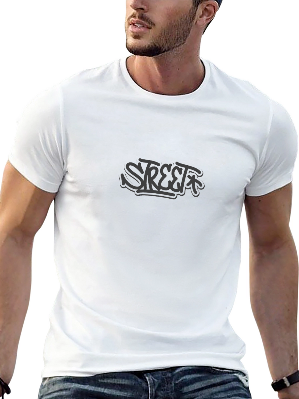 Urban Street Style Black Graphic Tee