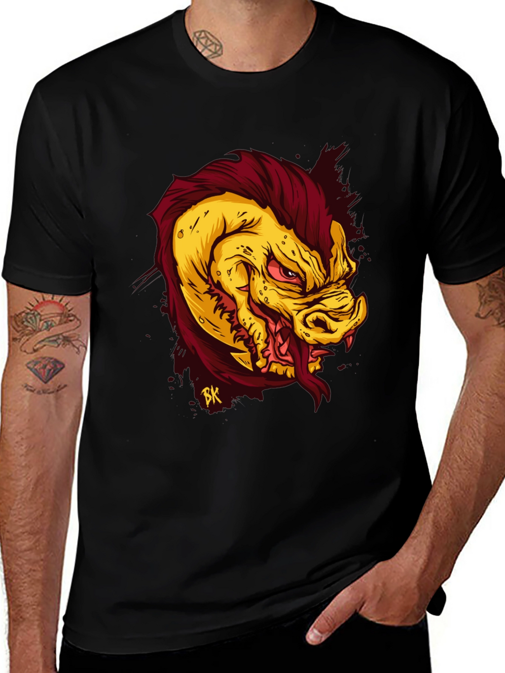 Monster Graphic Tee - Mens Black T-Shirt