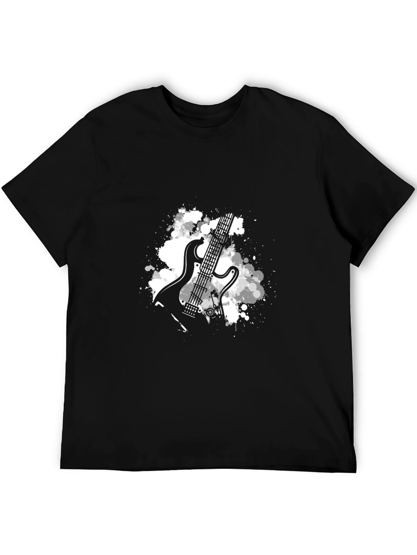 Black Guitar Graphic T-Shirt