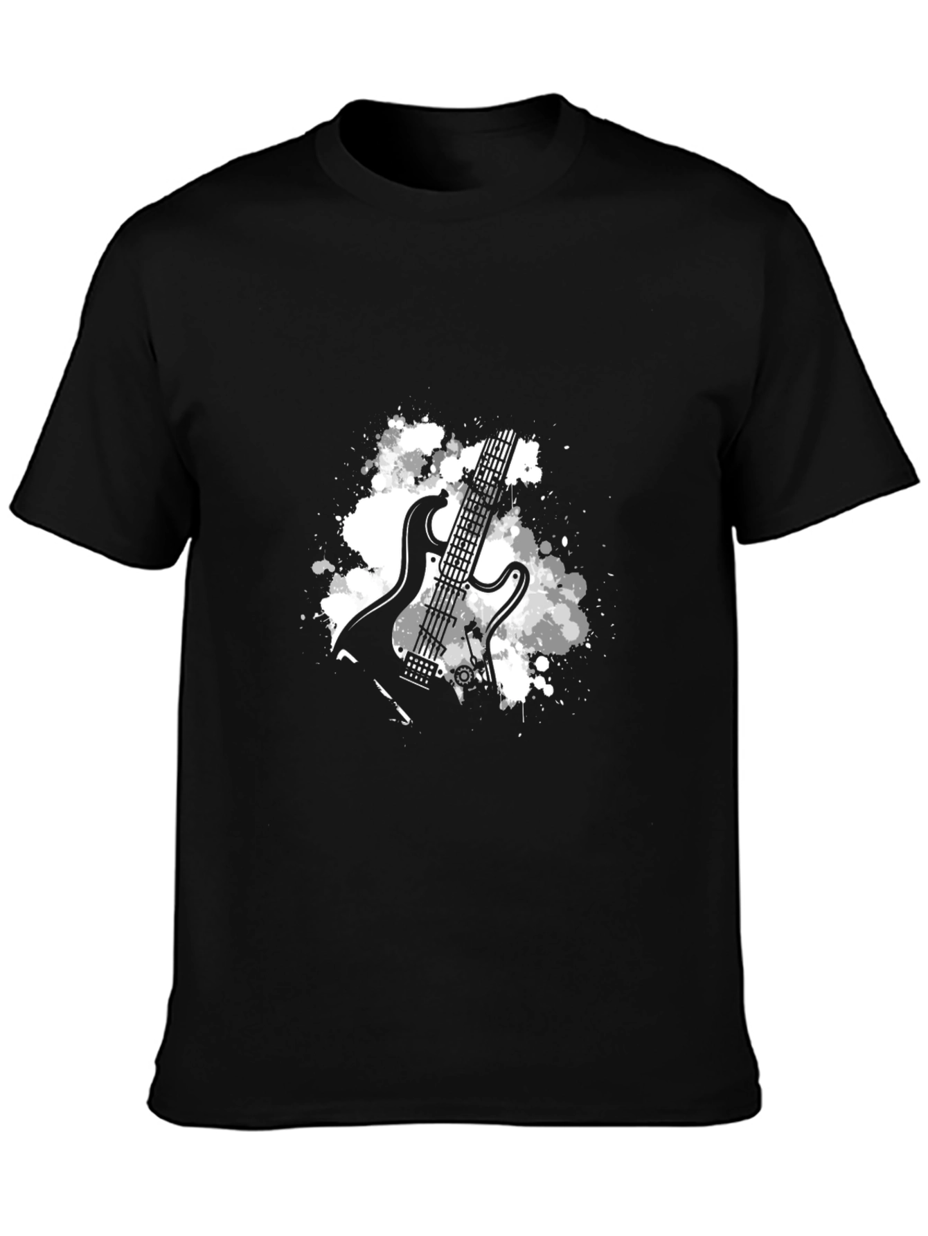 Black Guitar Graphic T-Shirt