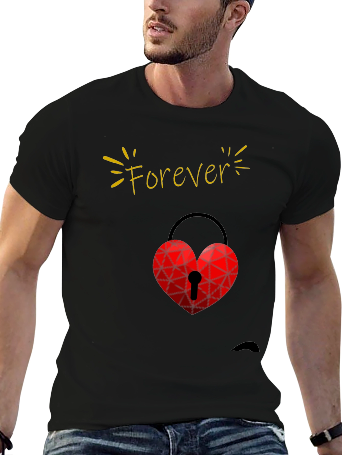 Forever Love Heart Lock T-Shirt - Valentines Day