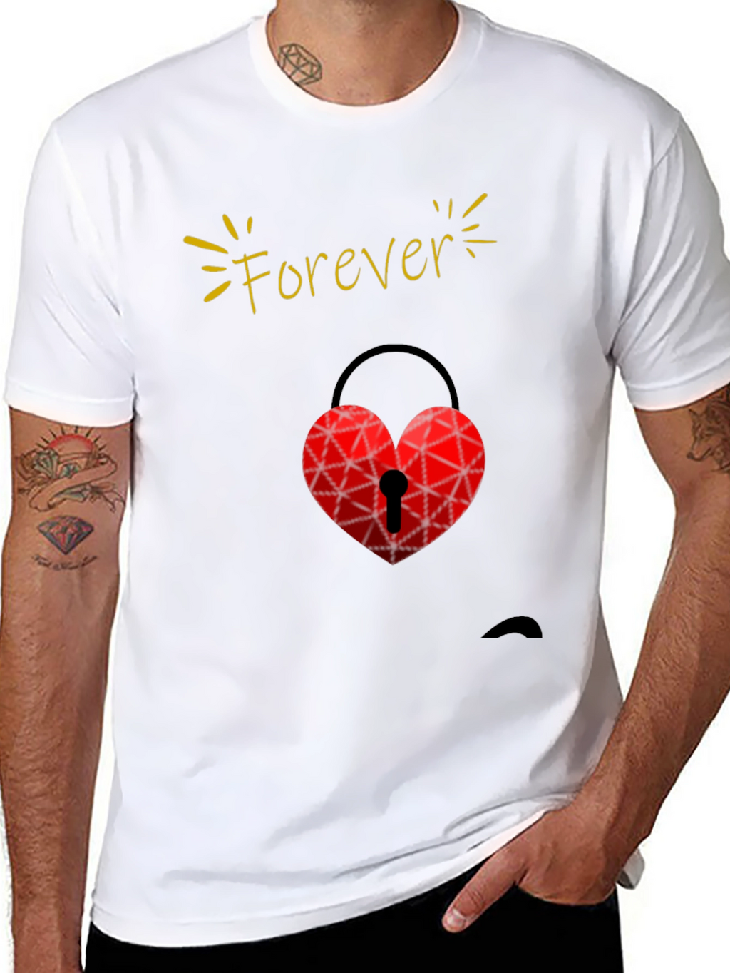 Forever Love Heart Lock T-Shirt - Valentines Day