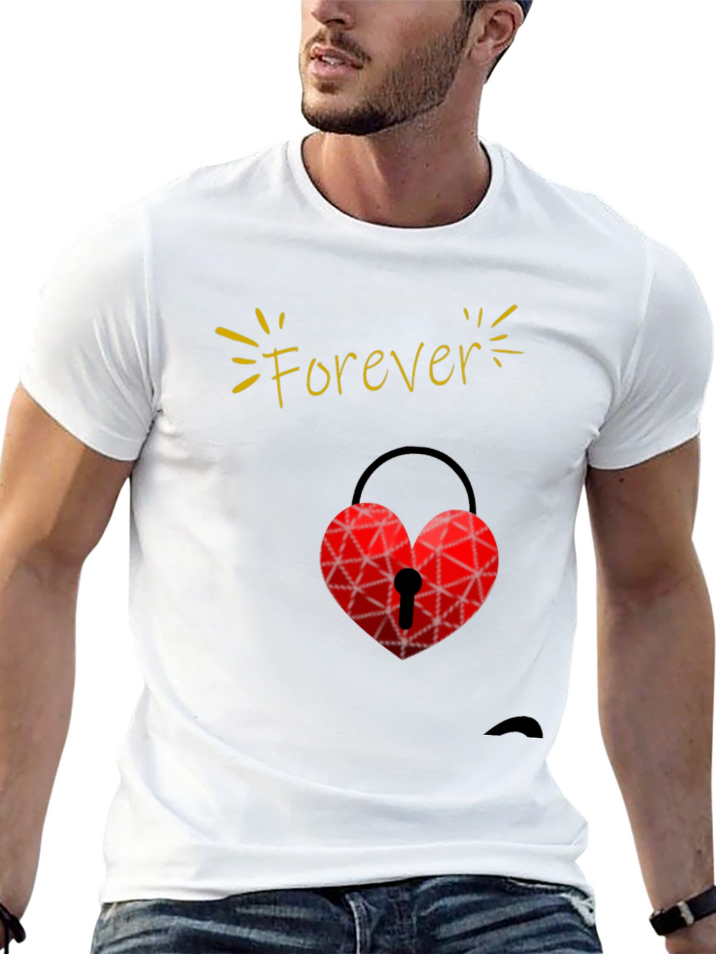 Forever Love Heart Lock T-Shirt - Valentines Day
