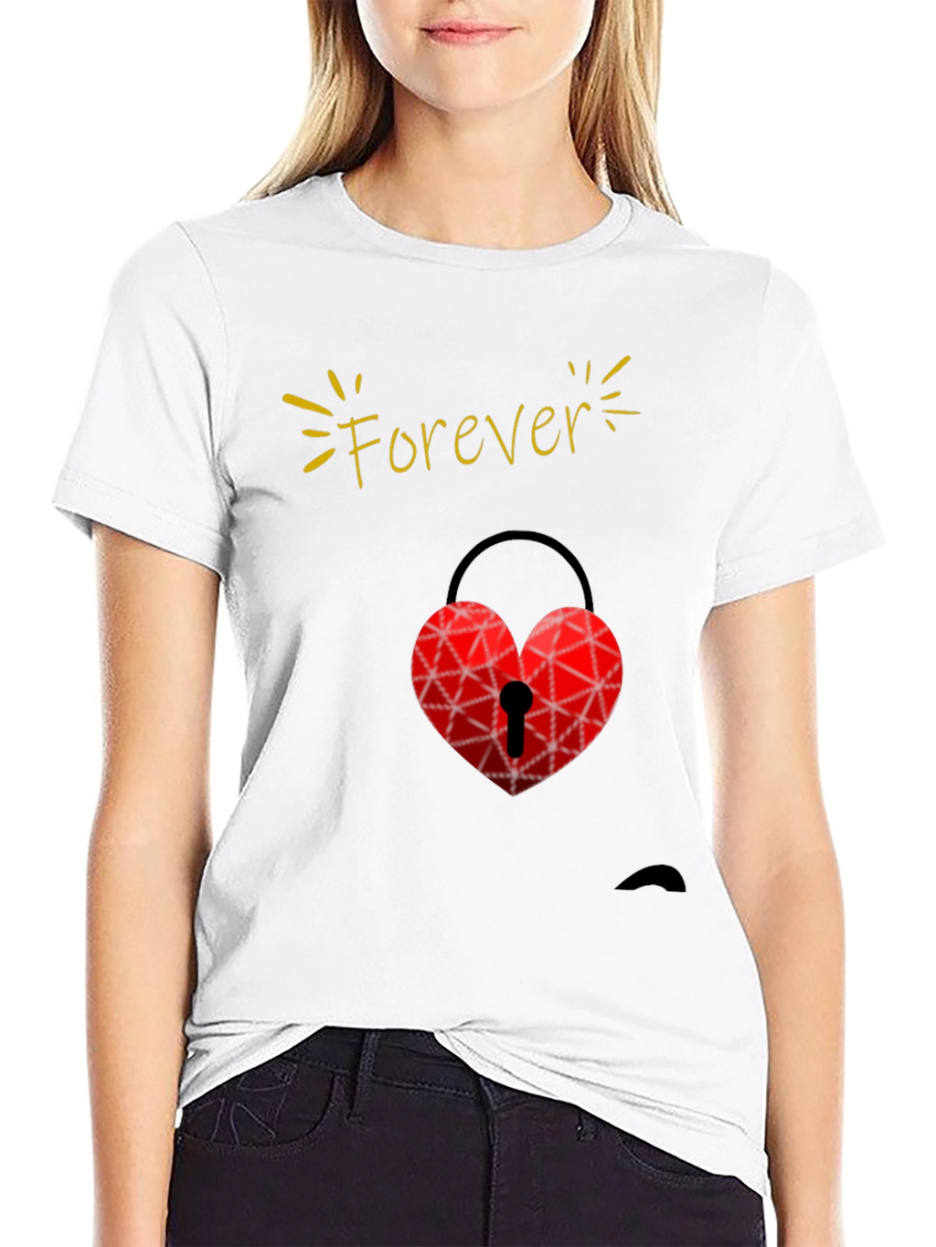 Forever Love Heart Lock T-Shirt - Valentines Day