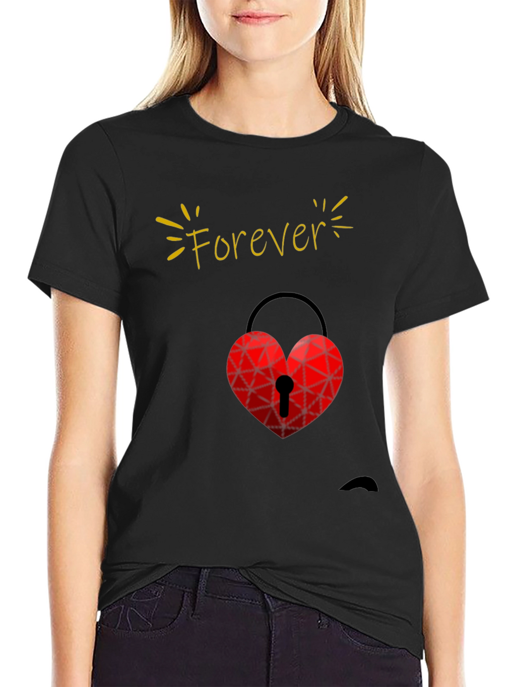 Forever Love Heart Lock T-Shirt - Valentines Day