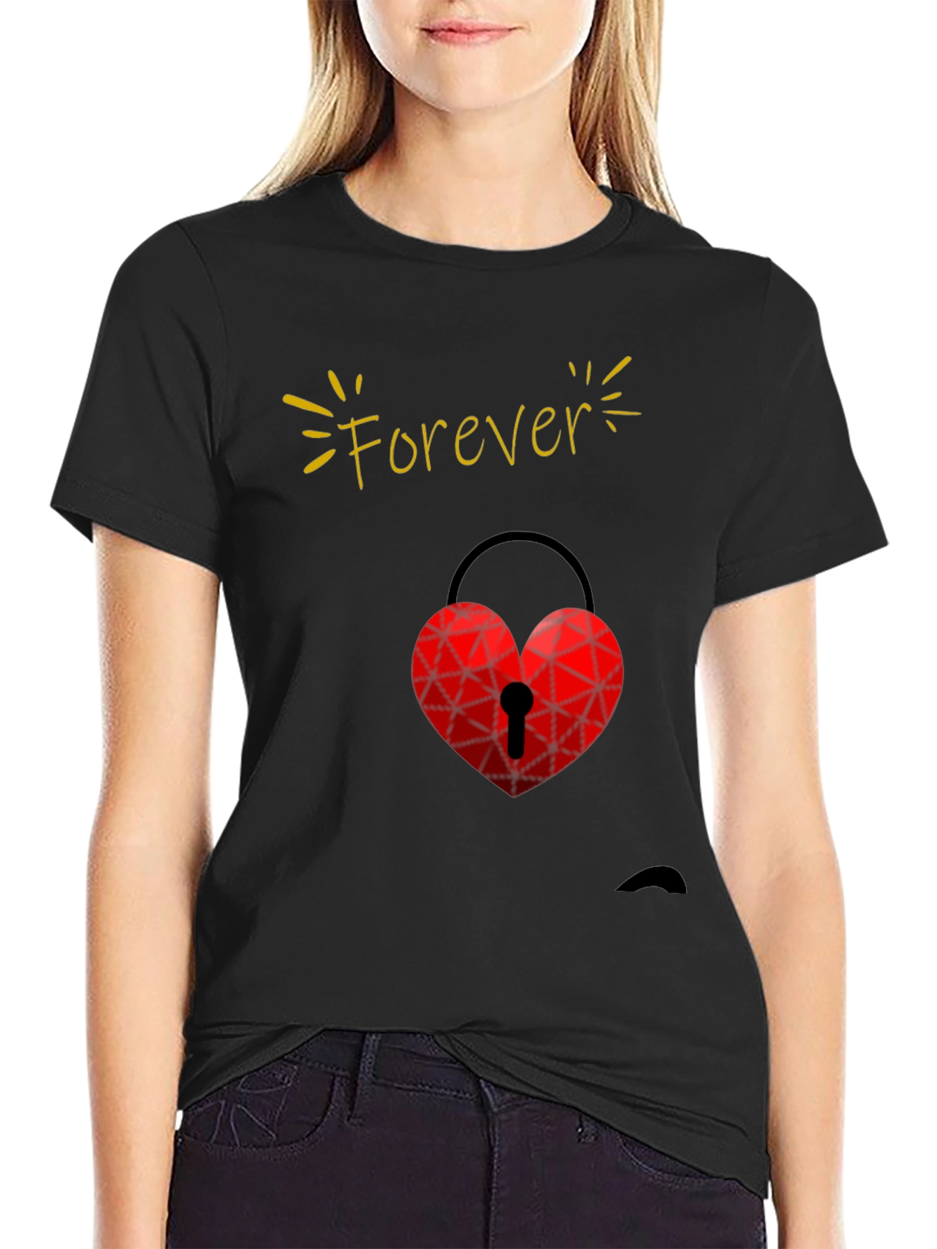Forever Love Heart Lock T-Shirt - Valentines Day