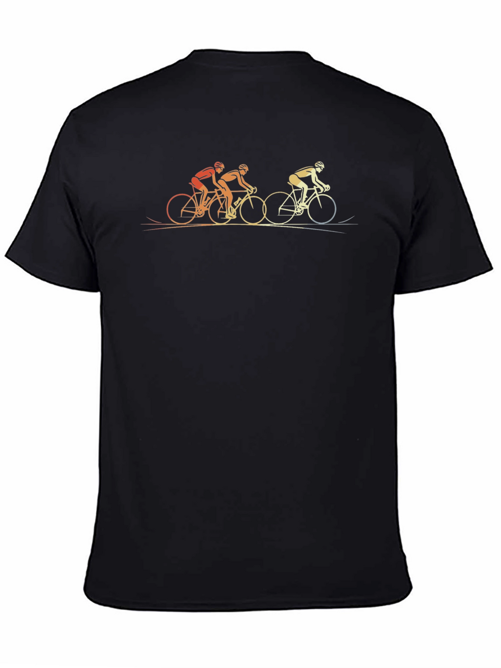 Cycling Retro Graphic T-Shirt - Black
