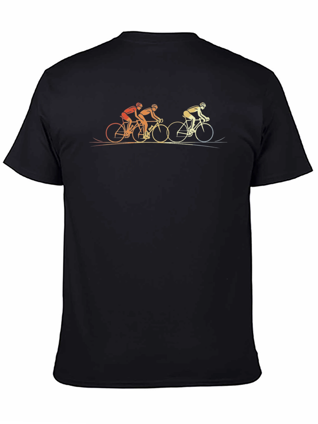Cycling Retro Graphic T-Shirt - Black