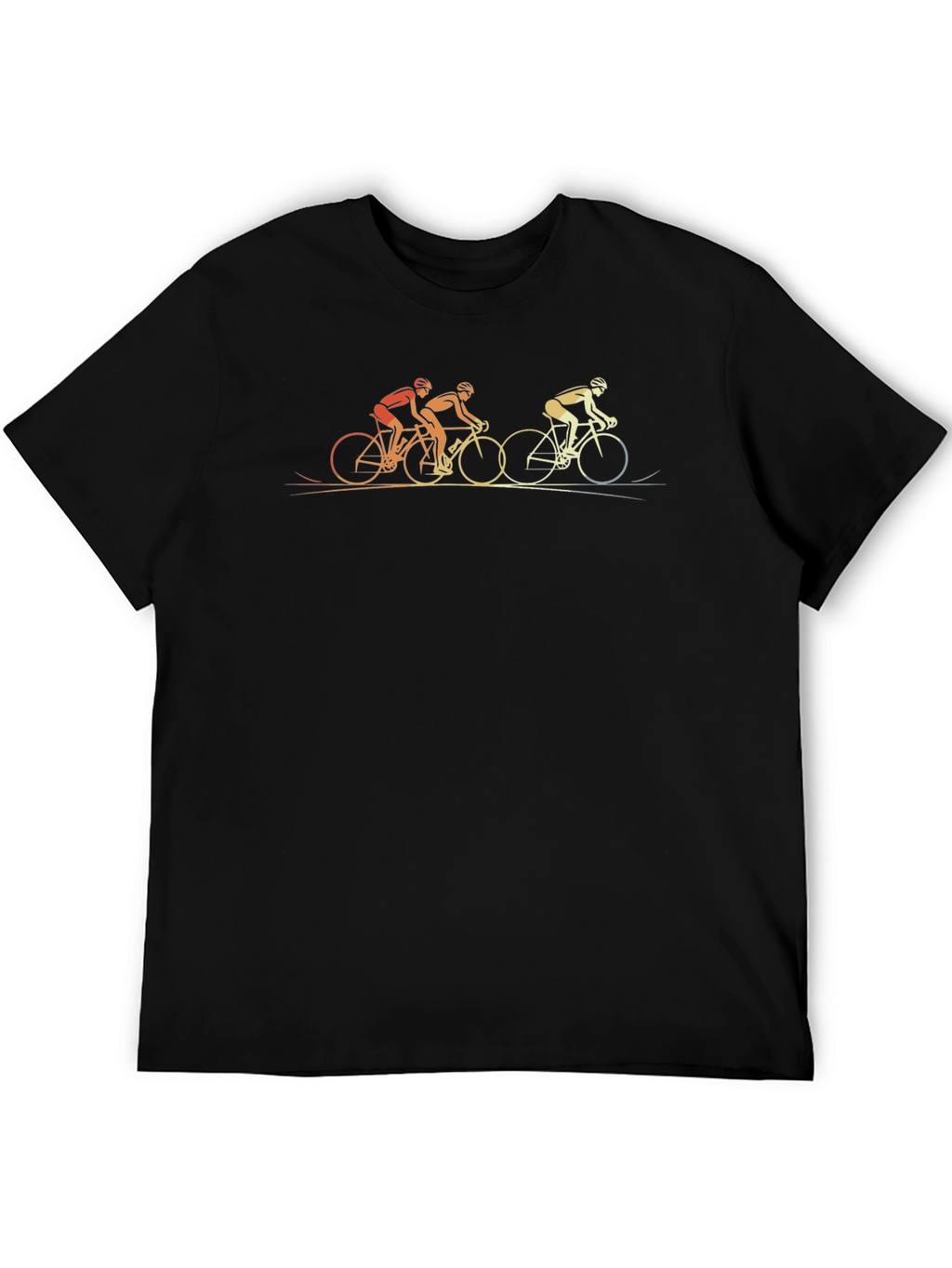 Cycling Retro Graphic T-Shirt - Black