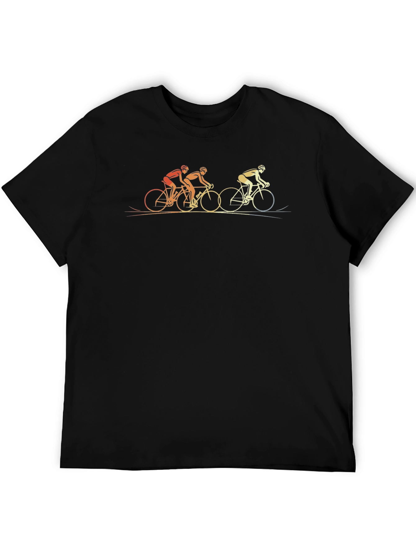 Cycling Retro Graphic T-Shirt - Black