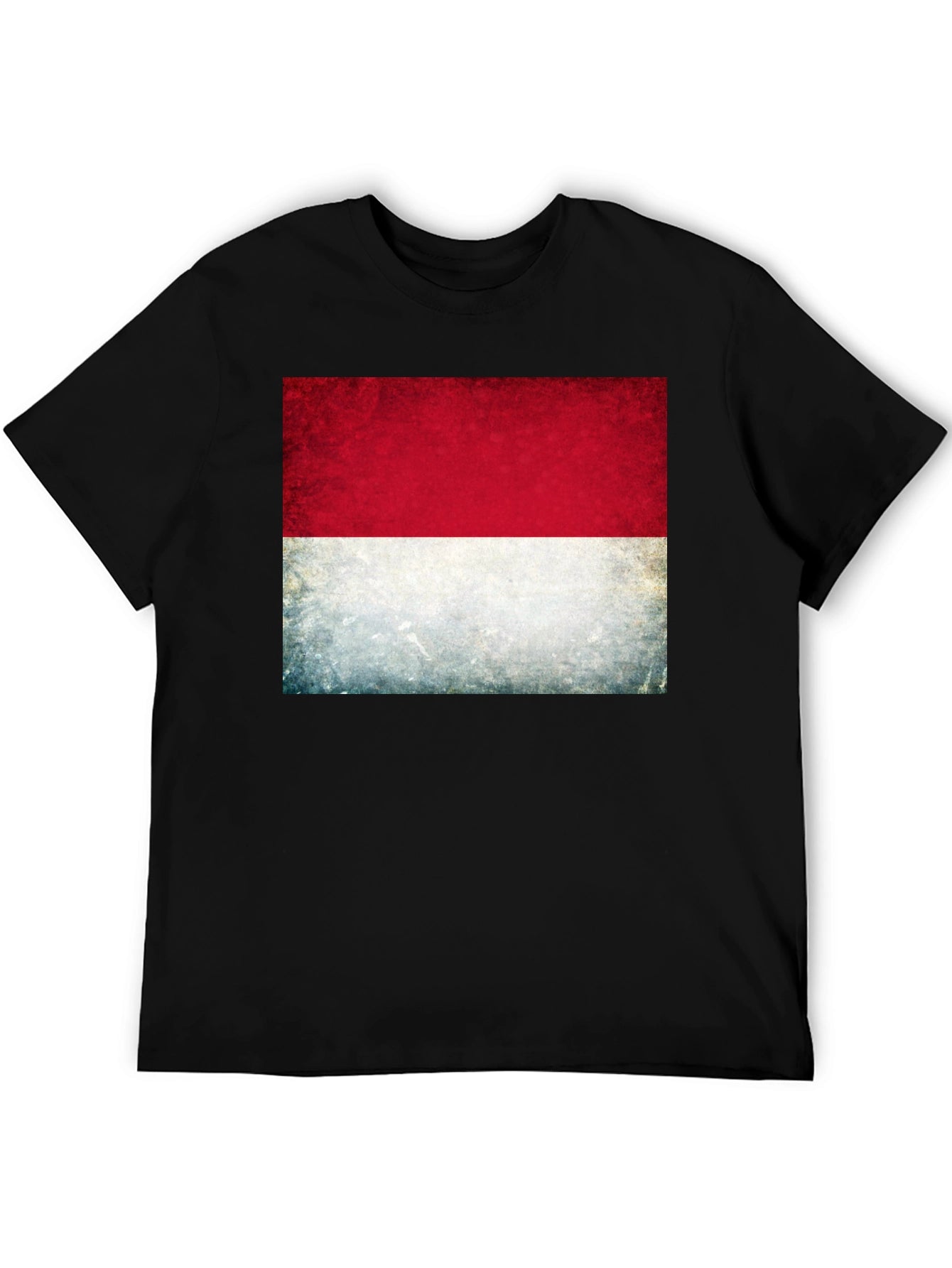 Indonesia Flag Graphic Tee - Black Cotton T-Shirt