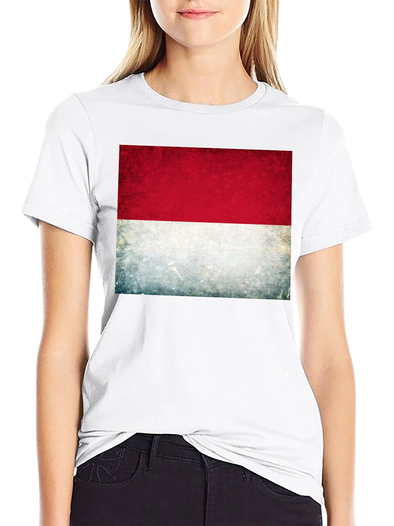 Indonesia Flag Graphic Tee - Black Cotton T-Shirt