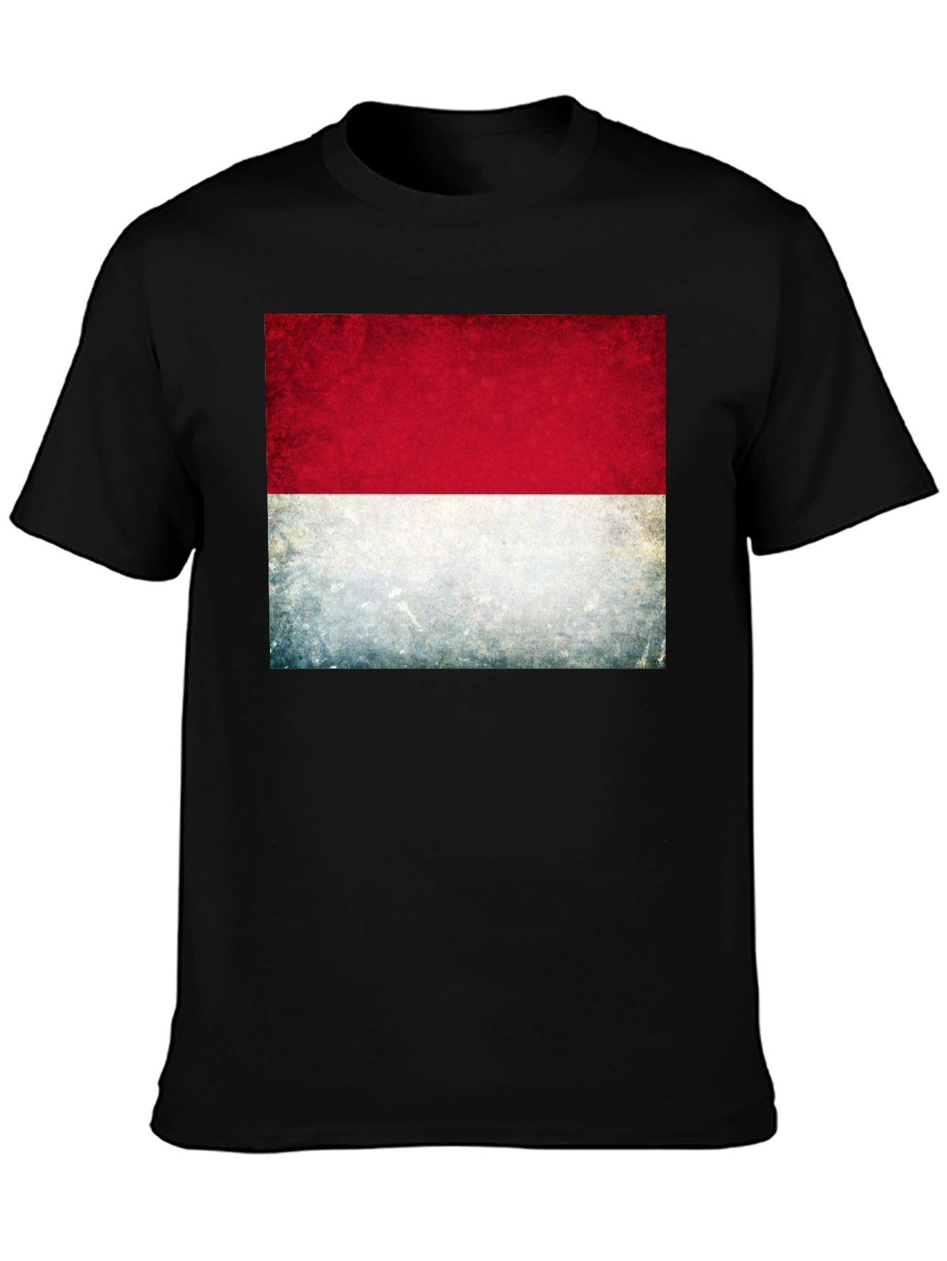 Indonesia Flag Graphic Tee - Black Cotton T-Shirt