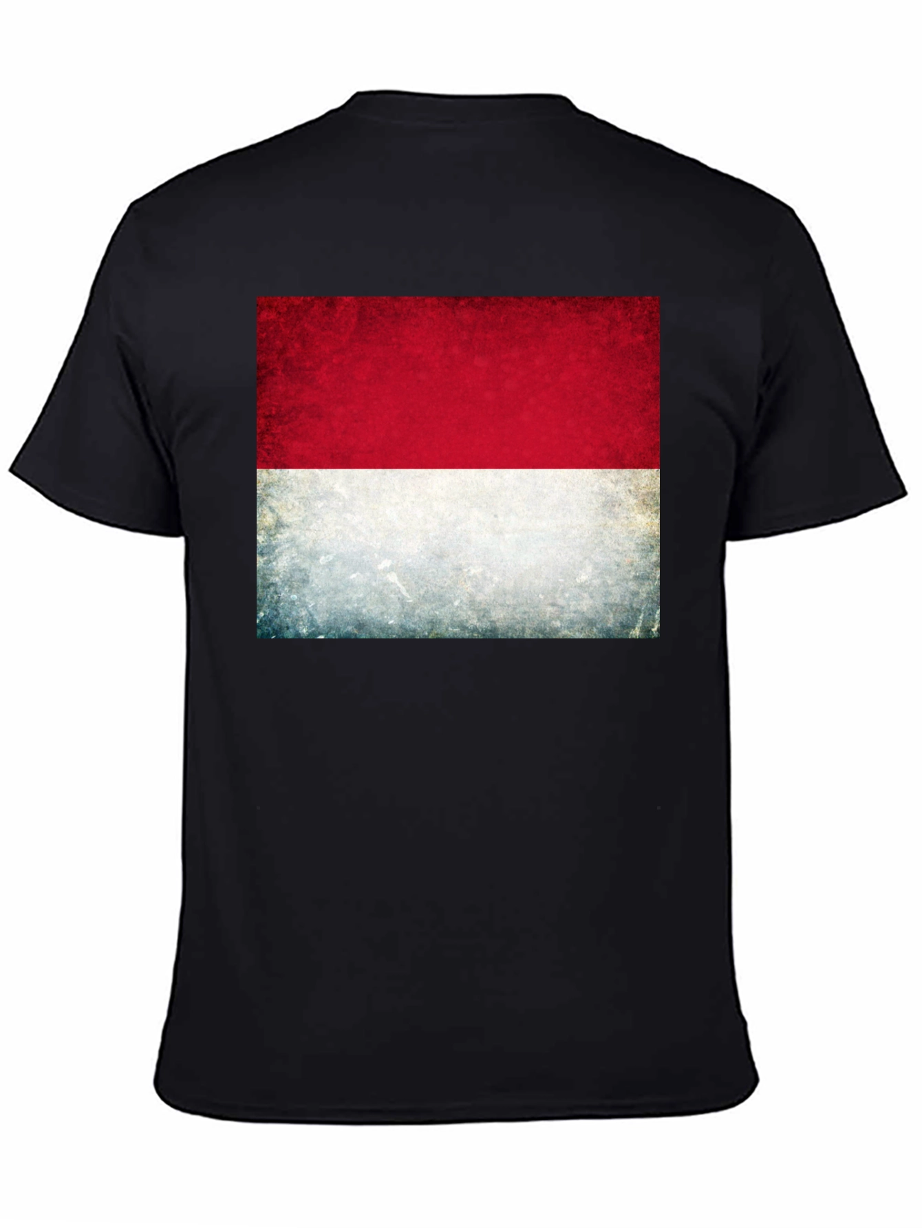 Indonesia Flag Graphic Tee - Black Cotton T-Shirt