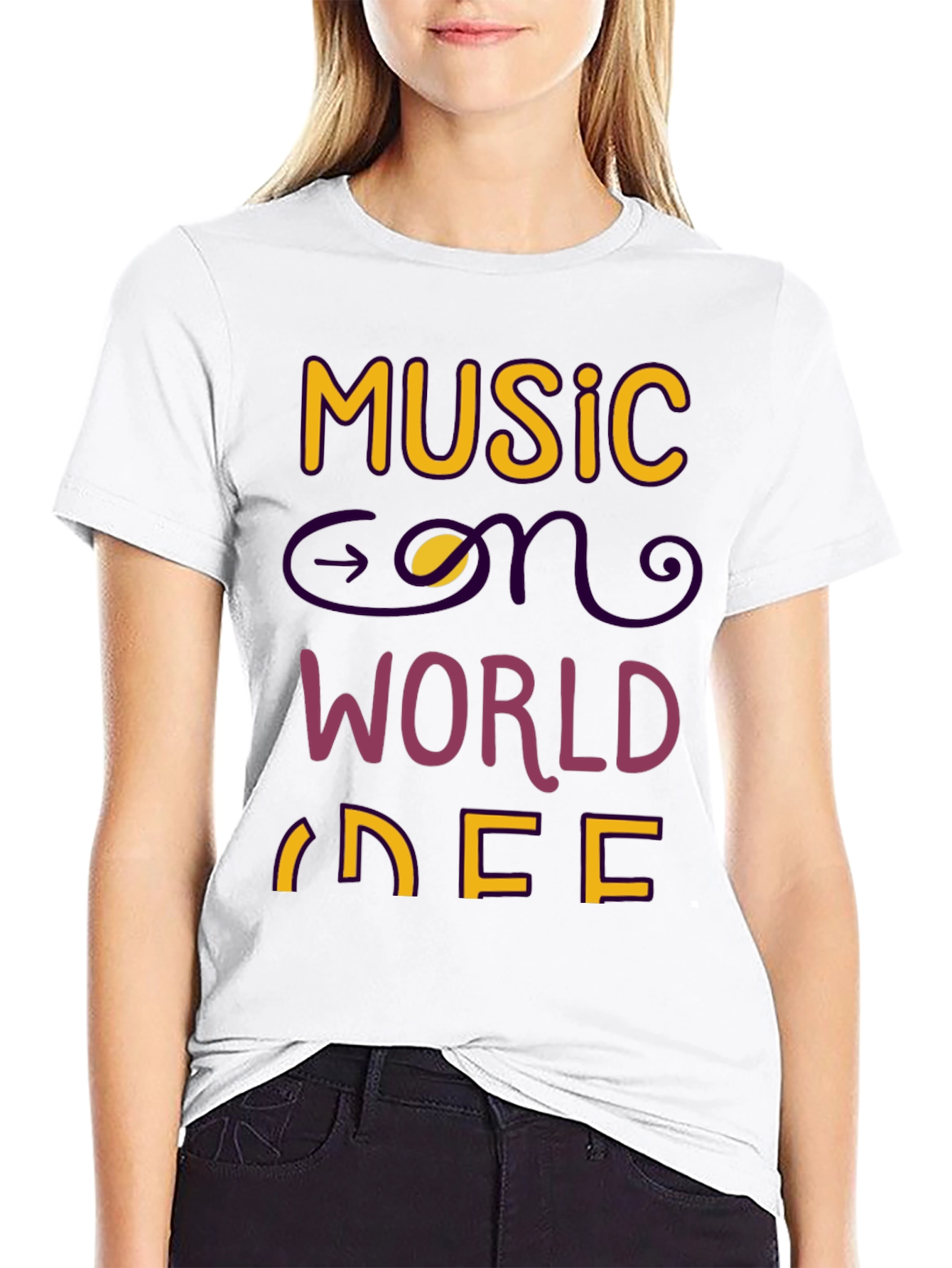 Music on World Off Graphic Tee