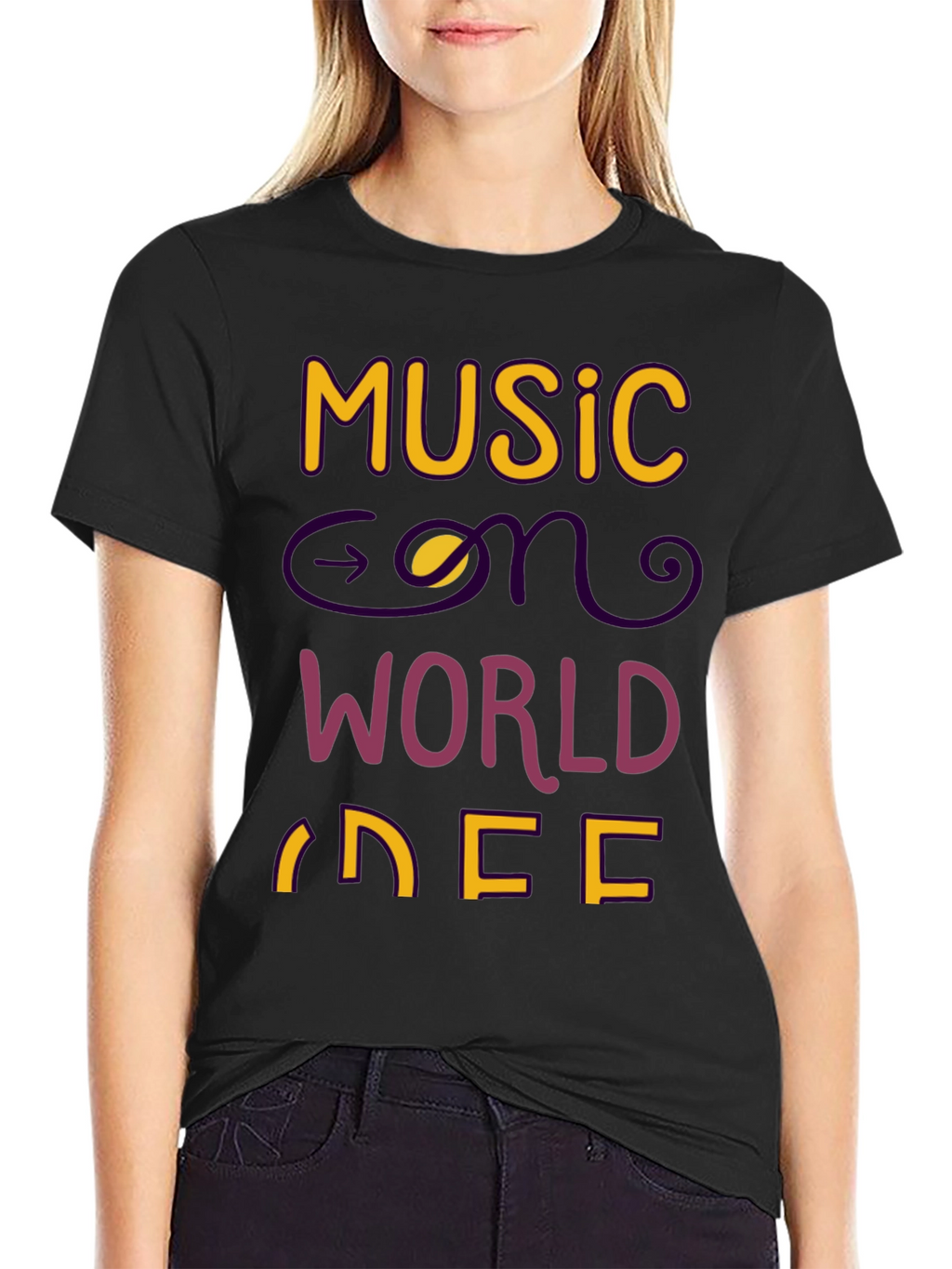 Music on World Off Graphic Tee