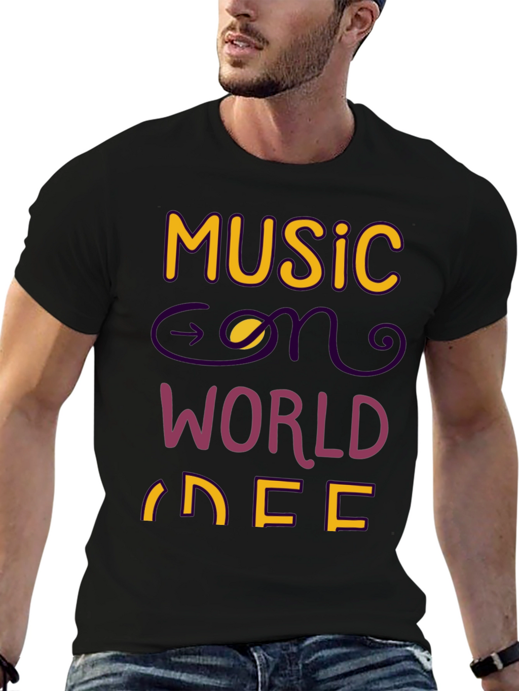 Music on World Off Graphic Tee