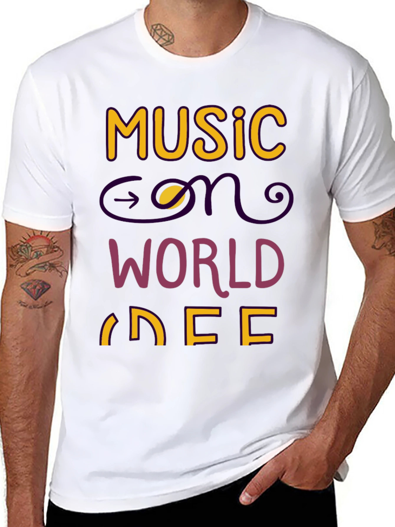 Music on World Off Graphic Tee