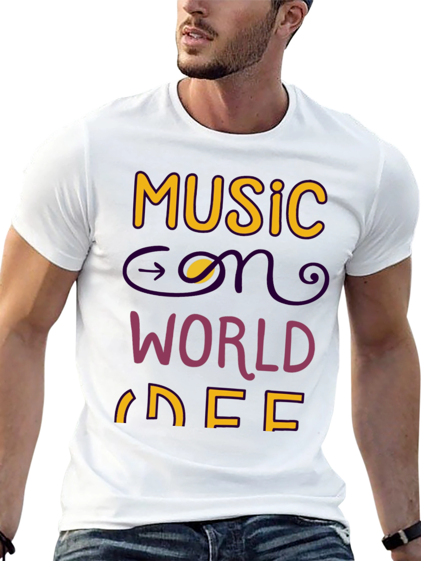 Music on World Off Graphic Tee