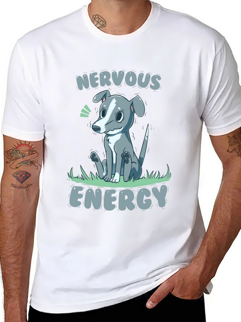 Nervous Energy Dog Graphic Tee - Unisex Black T-Shirt