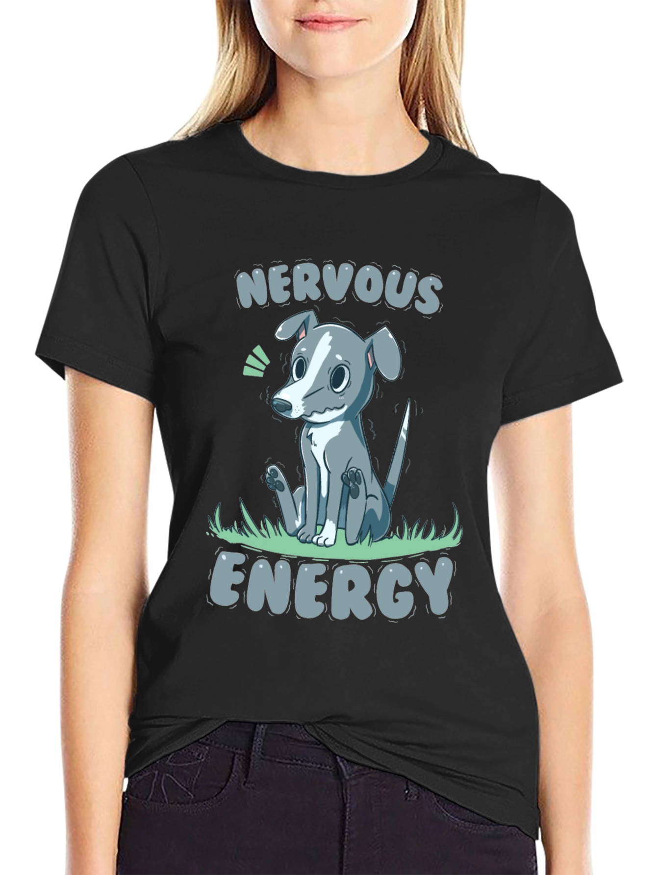 Nervous Energy Dog Graphic Tee - Unisex Black T-Shirt