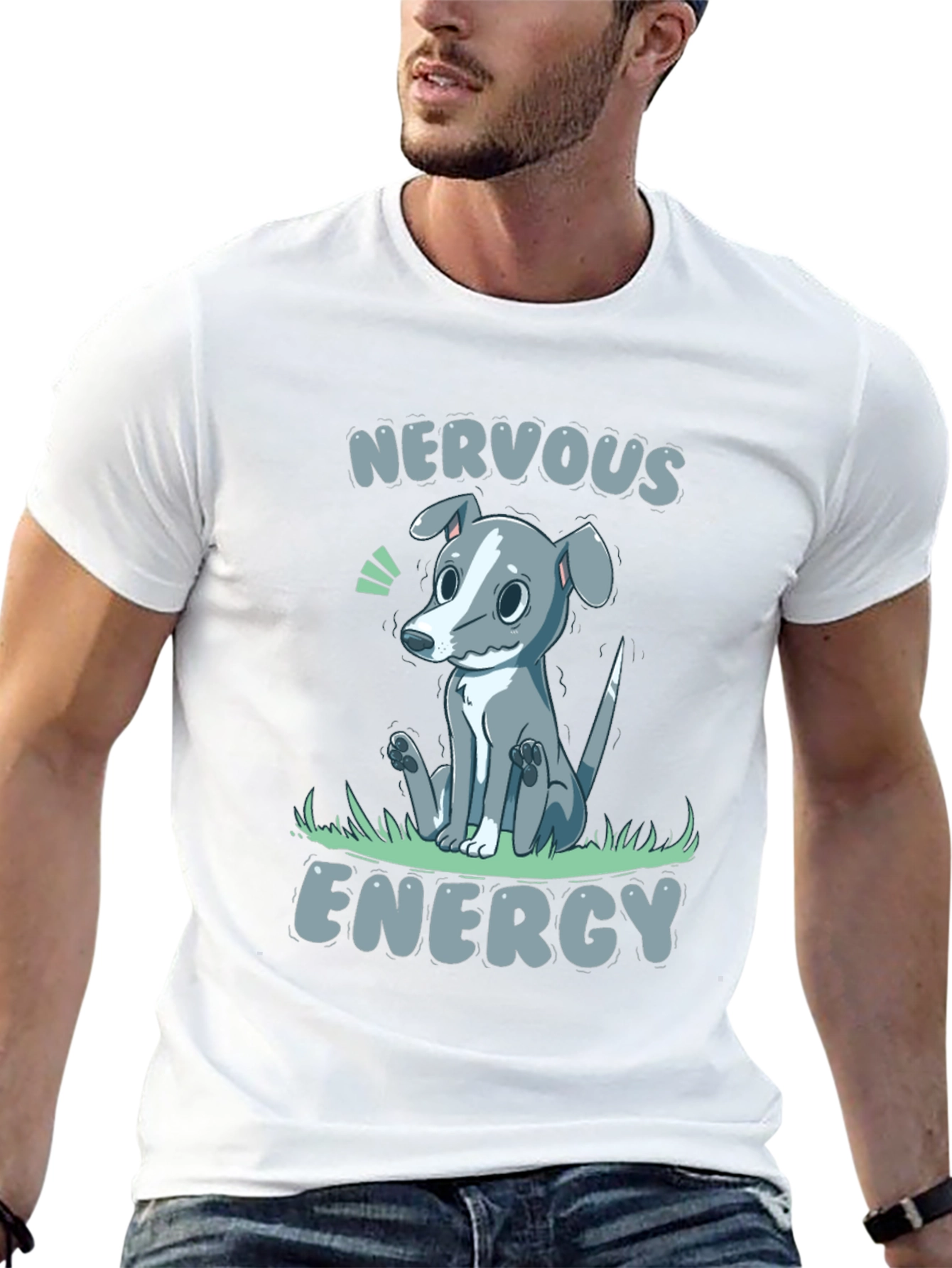 Nervous Energy Dog Graphic Tee - Unisex Black T-Shirt