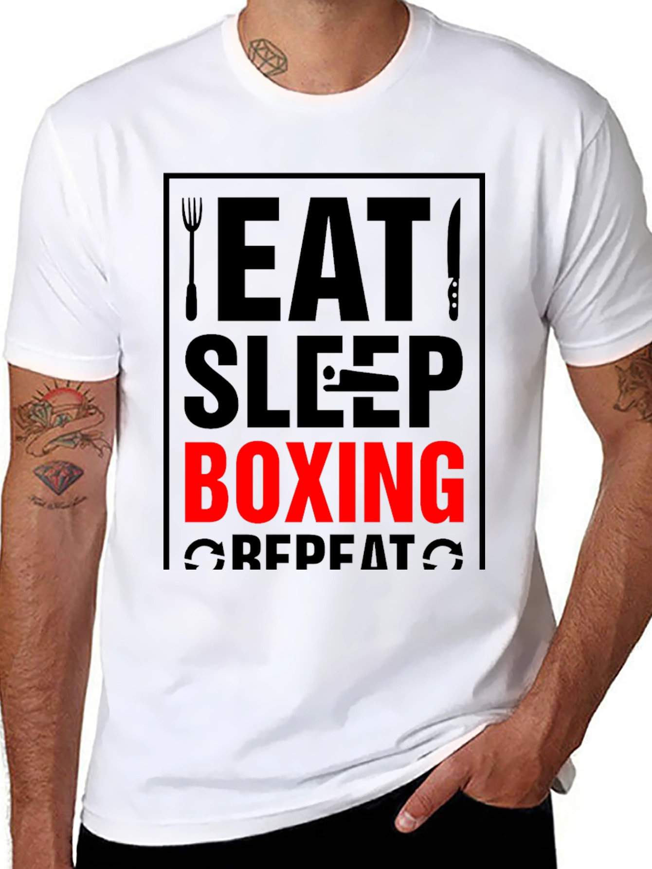 Eat Sleep Boxing Repeat Graphic Tee