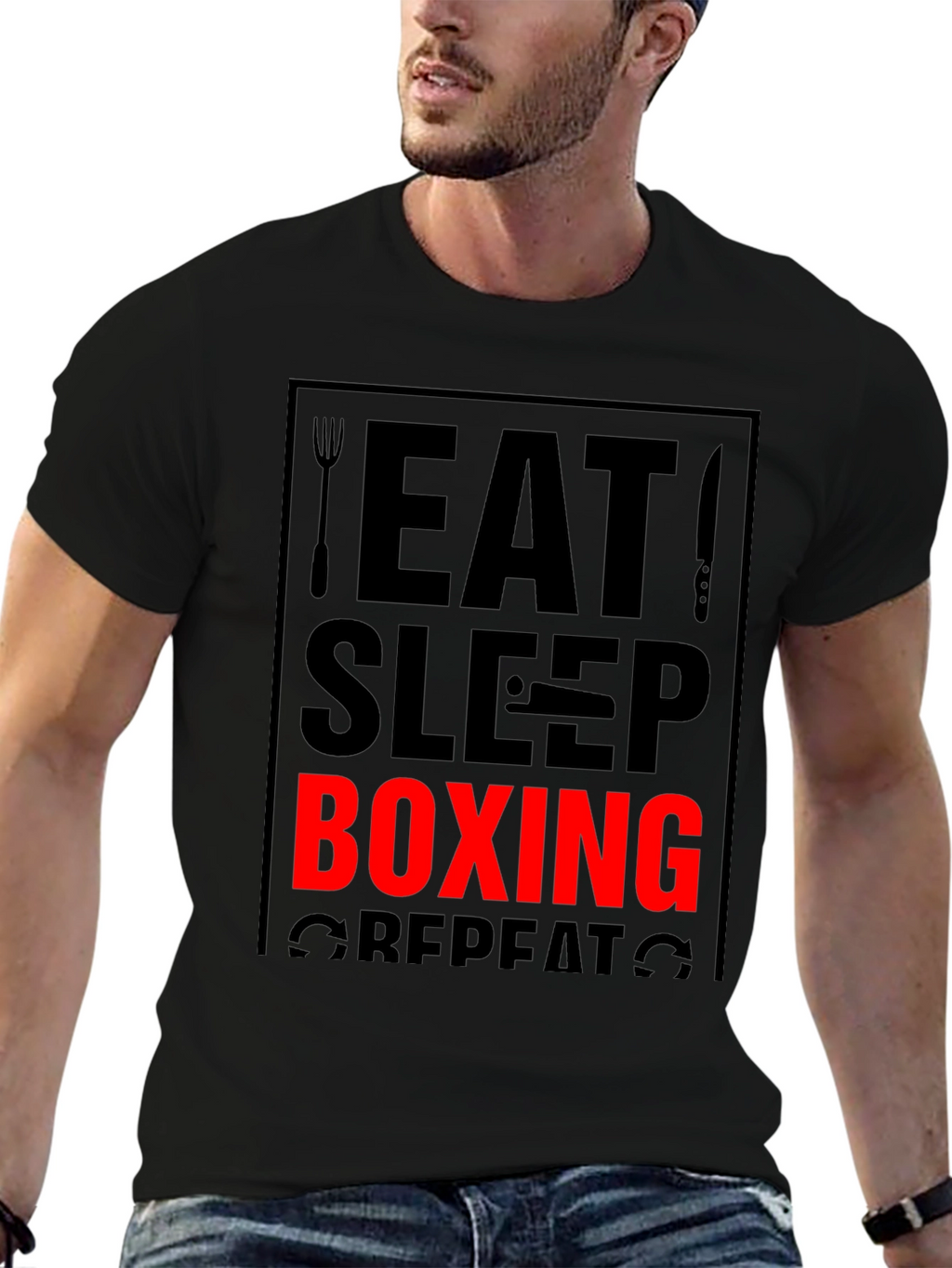 Eat Sleep Boxing Repeat Graphic Tee