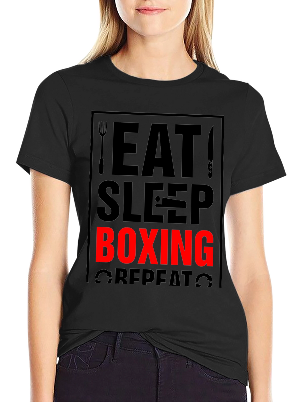 Eat Sleep Boxing Repeat Graphic Tee