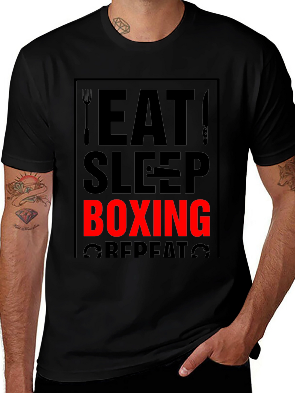 Eat Sleep Boxing Repeat Graphic Tee