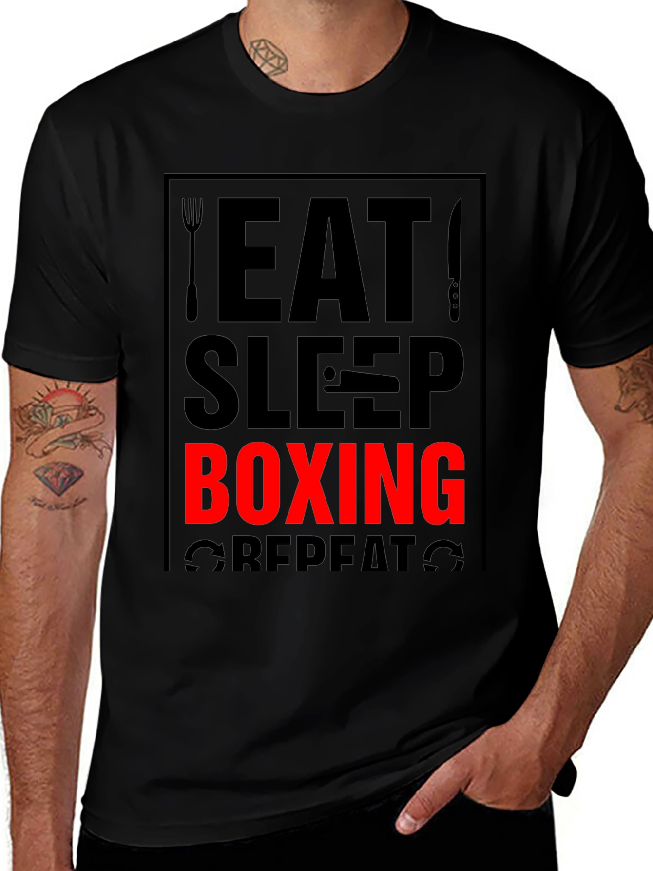 Eat Sleep Boxing Repeat Graphic Tee