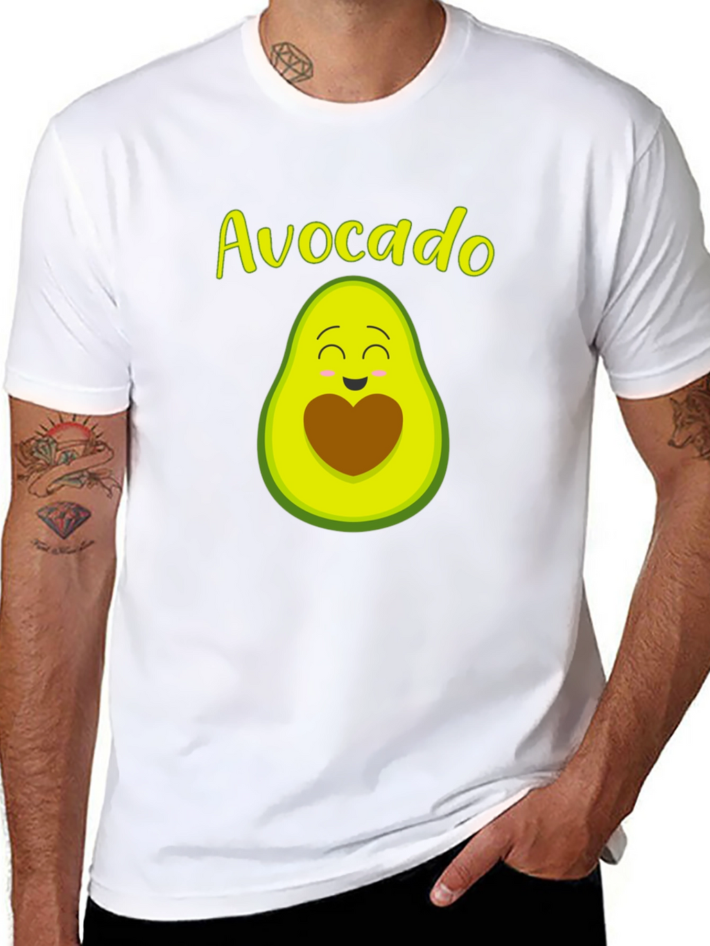 Avocado Heart Graphic T-Shirt