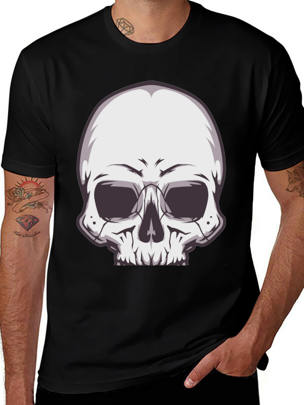 Skull Graphic Tee - Stylish Black T-Shirt